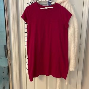 Short sleeve t shirt dress w/picker on front